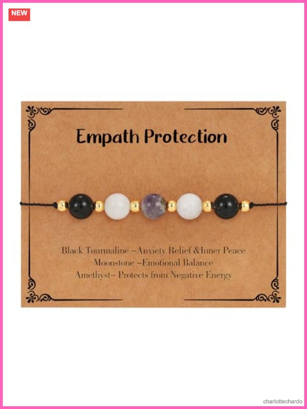 Empath Protection Bracelet Natural Crystal Healing Beads Adjustable